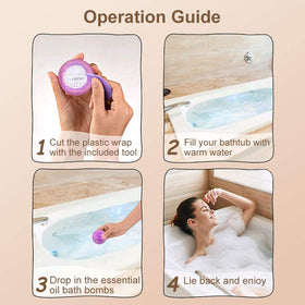 OFUN osmanthus bath bomb with rich color in water.