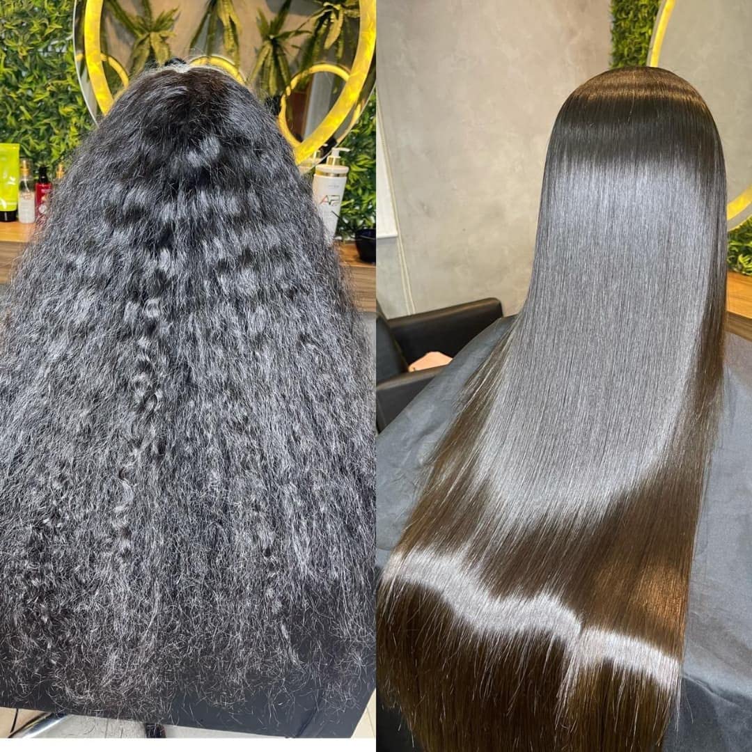 OGC Dryer and straightener use demonstrates efficient styling for quick, durable results.