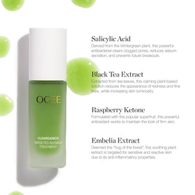 Ogee ceramic-tip closeup showing precise dosage and soothing massage for active breakouts.