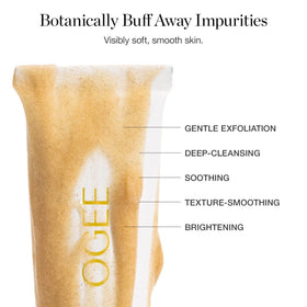 Ogee Botanical Brilliance Exfoliating Cleanser lather demonstrates a refreshing cleanse and pore refinement.