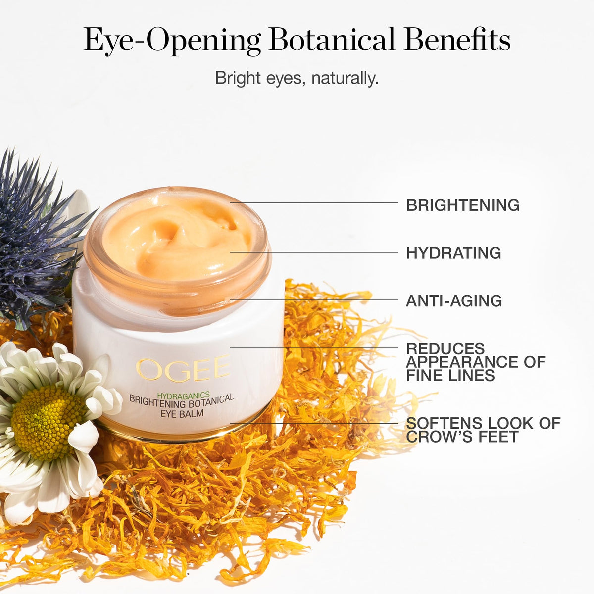 Ogee Botanical Eye Balm application dots suggest precise, gentle dab