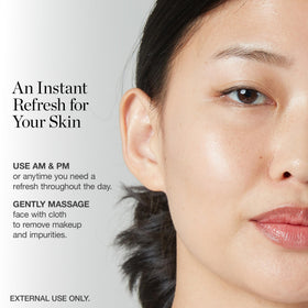 Ogee microporous cleansing cloth removing makeup and impurities gently.