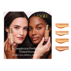 Ogee daisy flower ingredient close-up promoting even-looking skin.