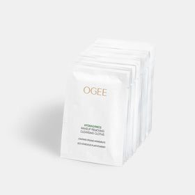 Ogee gentle makeup remover wipes, individually wrapped for portable cleansing.