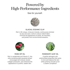 Ogee Glacial Clay Detox Mask being applied on skin for purification and a refreshing feel.