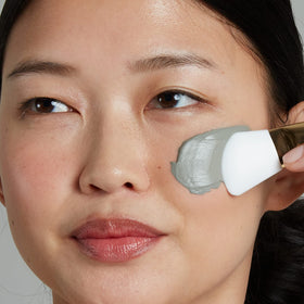 Ogee Glacial Clay Detox Mask rinse on skin yields refreshed, clean complexion.