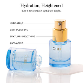 Close-up of the serum texture highlighting lightweight moisture absorption