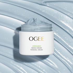 Ogee Indigo Dream Renewal Cream with Blue Tansy oil for nourishing feel.