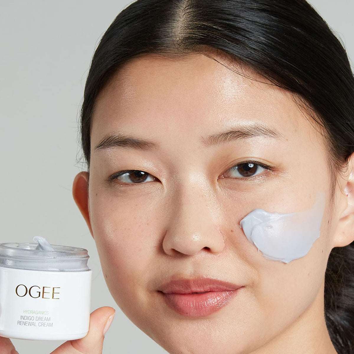 Ogee Indigo Dream Renewal Cream pictured beside Botanical Eye Balm for routine pairing.