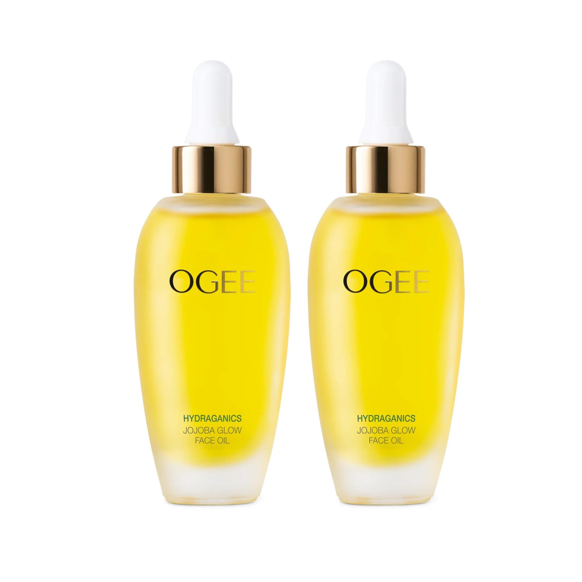 Ogee Jojoba Glow Face Oil 2-pack showing two bottles for radiant hydration