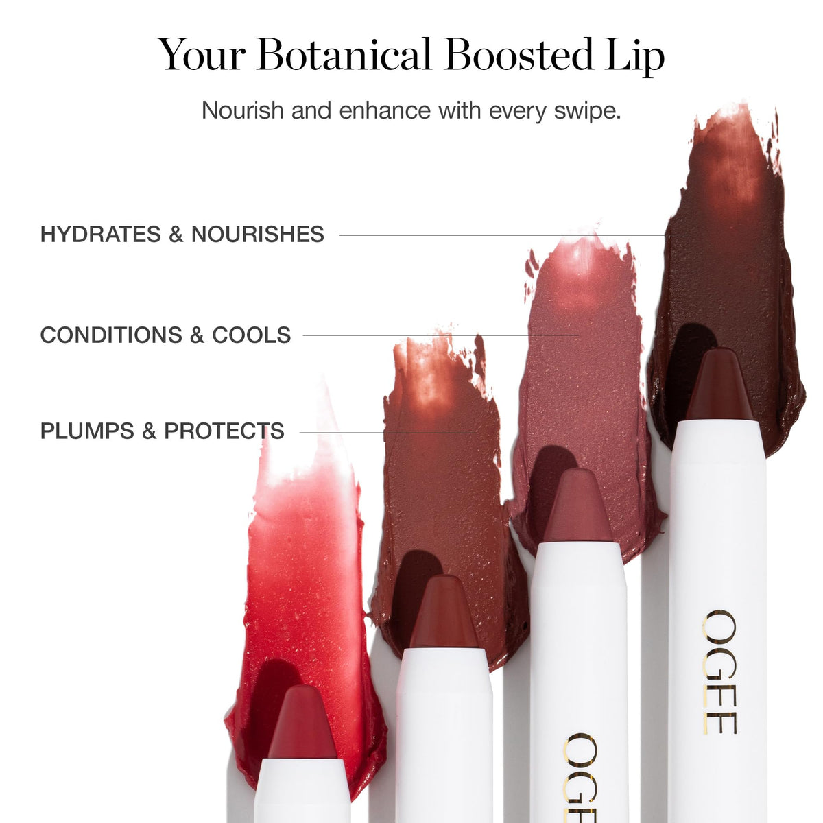 ogee petunia tinted lip oil closeup highlights soft silky texture