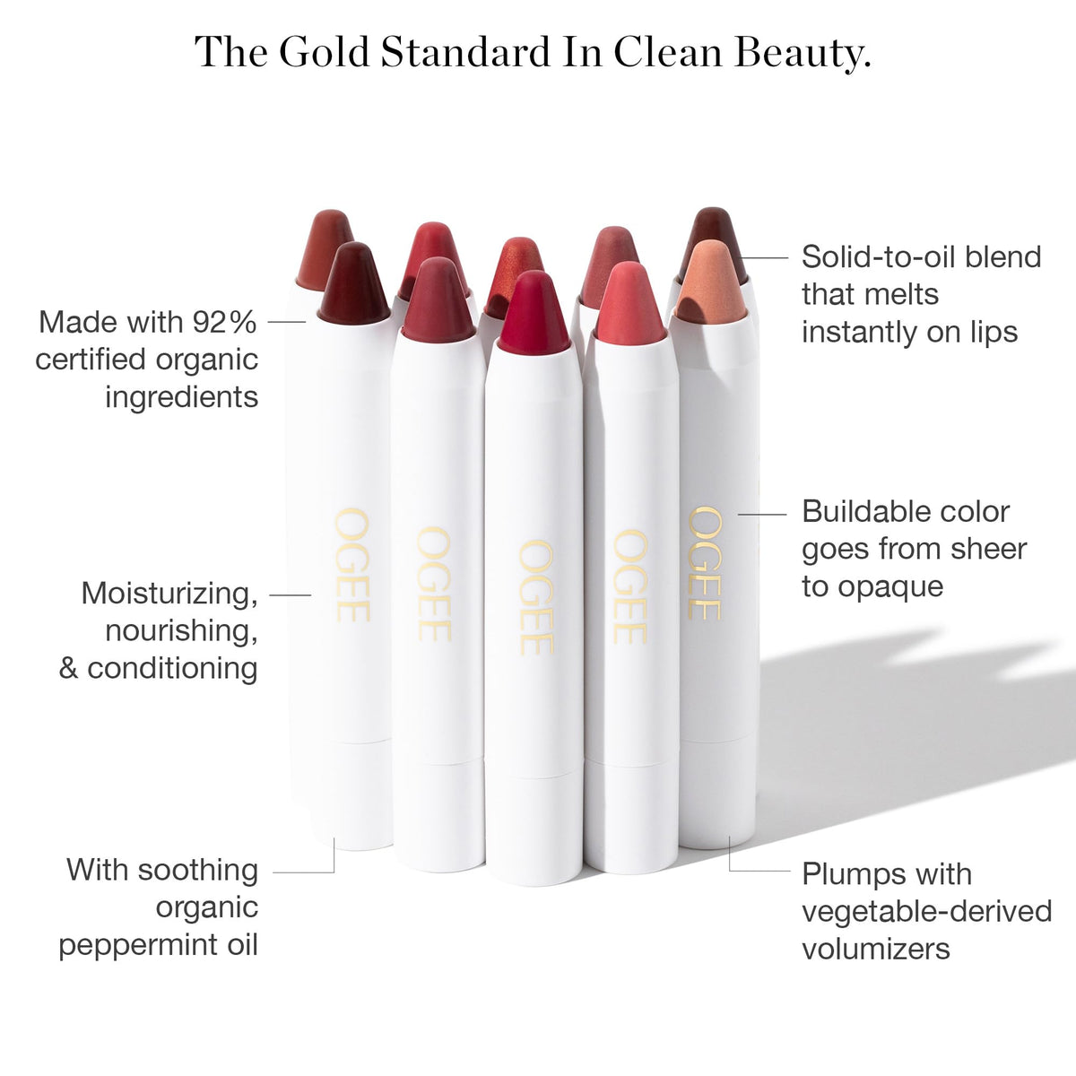 ogee petunia tinted lip oil on lips shows buildable color
