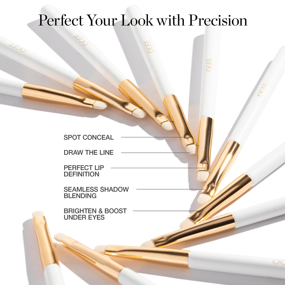 Ogee Precision Brush vegan bristles are easy to clean and hygienic.