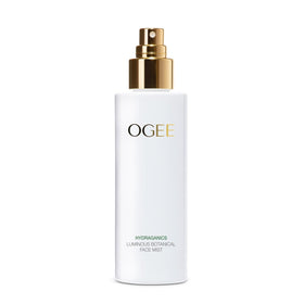 Ogee Rose Botanical Face Mist bottle highlights hydrating formula for dewy skin.