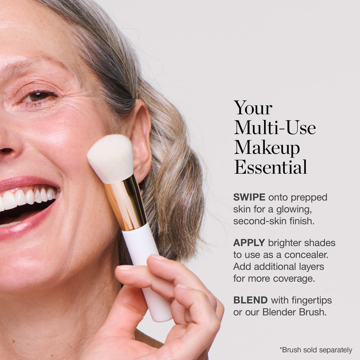 Ogee sculpted complexion stick shows texture and flawless finish on skin.
