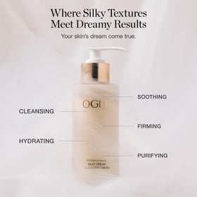 Ogee Silk Dream Cleanser texture cream close-up highlighting rich hydration