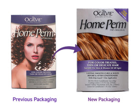 Ogilvie pack3 hair care kit close-up, at-home perm setup.