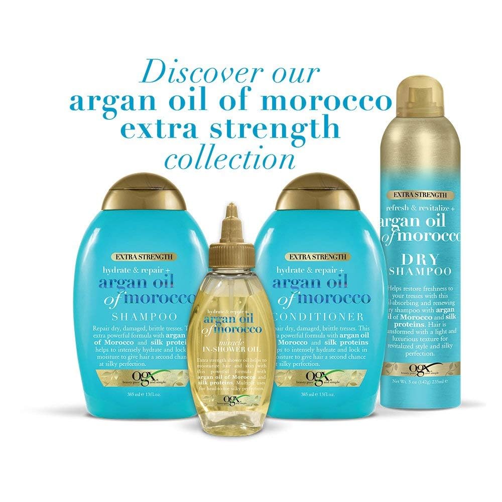 OGX Argan Oil of Morocco ingredients bottle highlighting nourishing blend