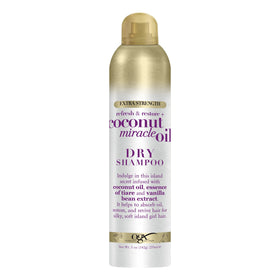 OGX dry shampoo bottle absorbs oil for lasting freshness