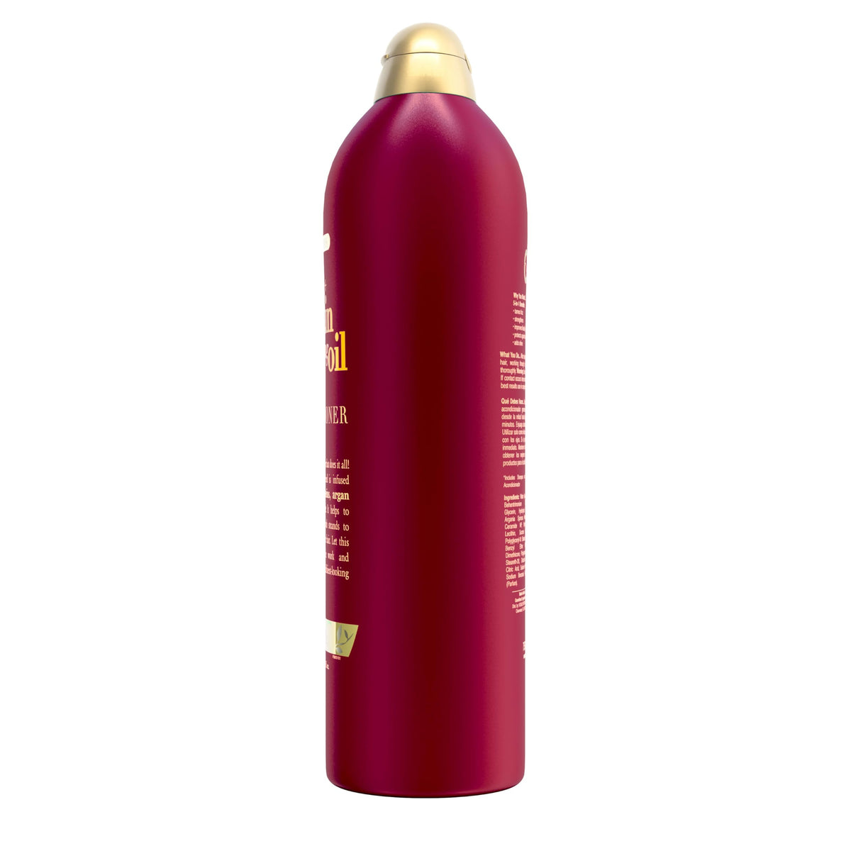OGX formula featuring keratin, argan oil, and ceramides for frizz control