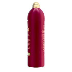 OGX formula featuring keratin, argan oil, and ceramides for frizz control
