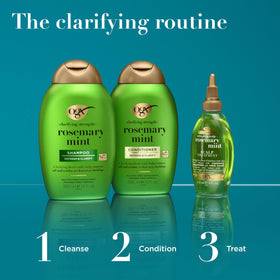 OGX rosemary mint conditioner in shower with steam