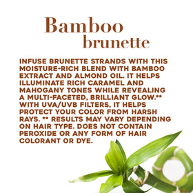 OGX UV filters close-up protecting brunette color while moisturizing.