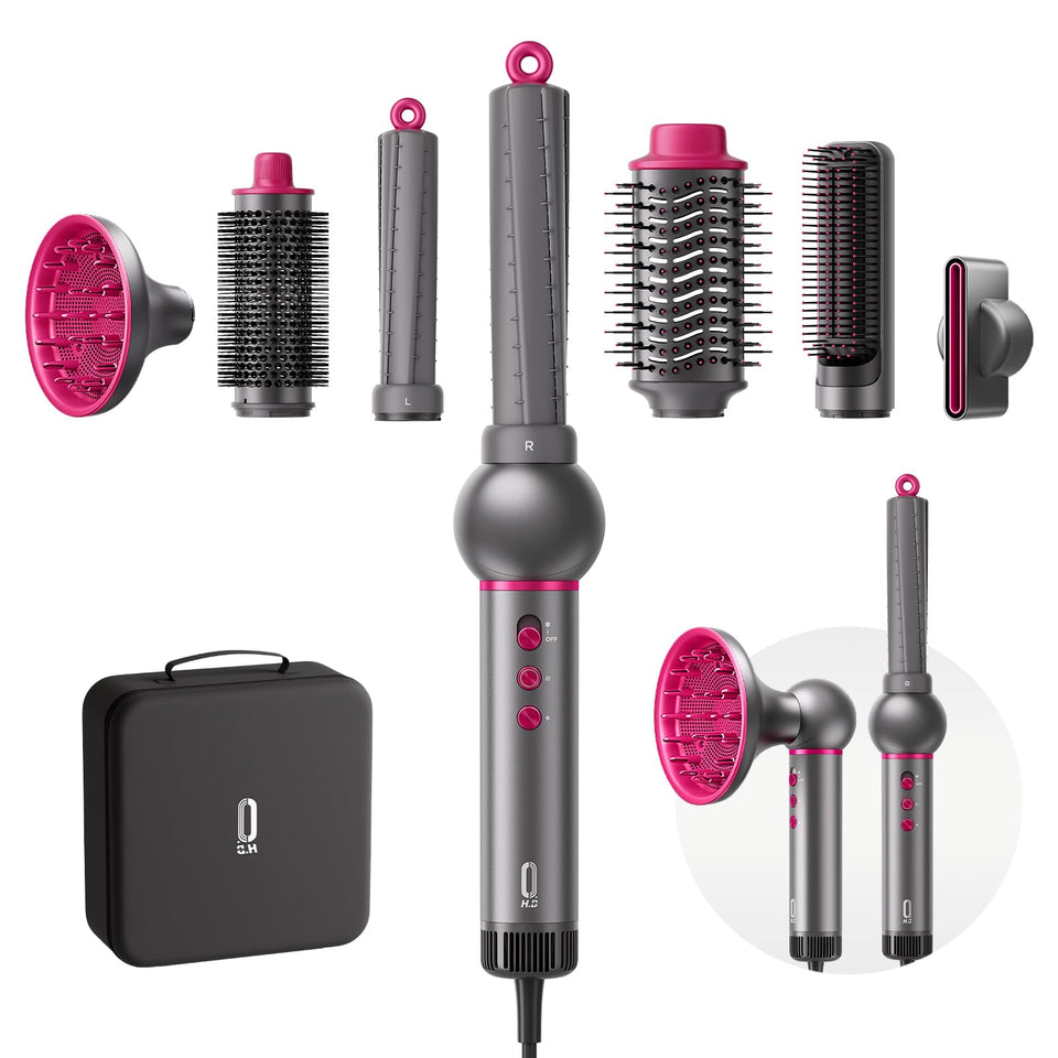 O.H.B 7 in 1 hair styler attachments for versatile styling and fast drying.