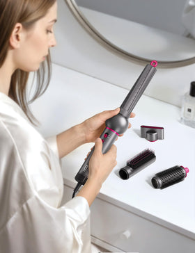 O.H.B air wrap with auto rotating barrels delivering effortless curls.