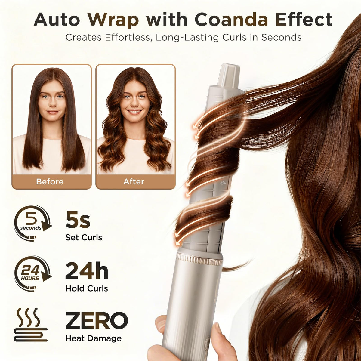 O.H.B three heat modes enable precise styling control.