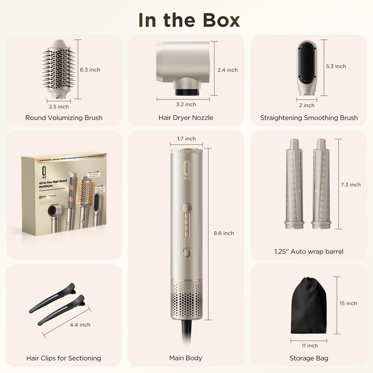 O.H.B Travel storage bag included for easy packing.