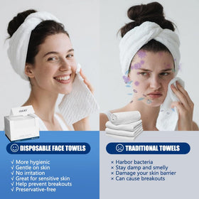 OHOO disposable towels in a 100-count pack for daily skincare.