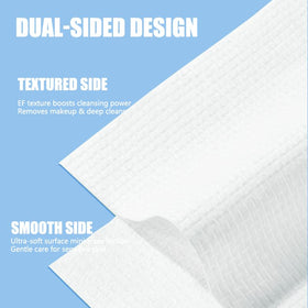OHOO lint-free towels show plant-fiber construction for clean skin.