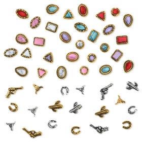 Ohmique Western nail charms turquoise gems 50-piece set for durable nail art