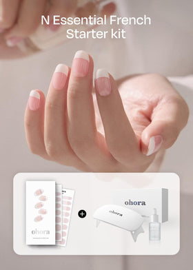 ohora essential french starter kit lamp demonstrates salon-quality curing at home.