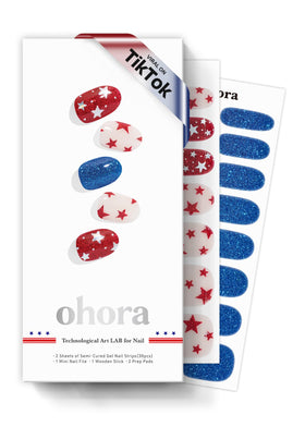 Ohora N Liberated Stars strip-pack close-up showing color options for at-home salon look