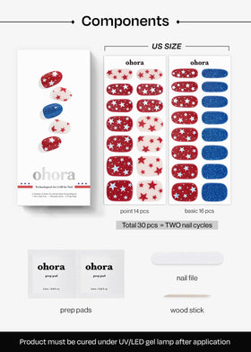 Ohora N Liberated Stars waterproof top gel layer on finished nails