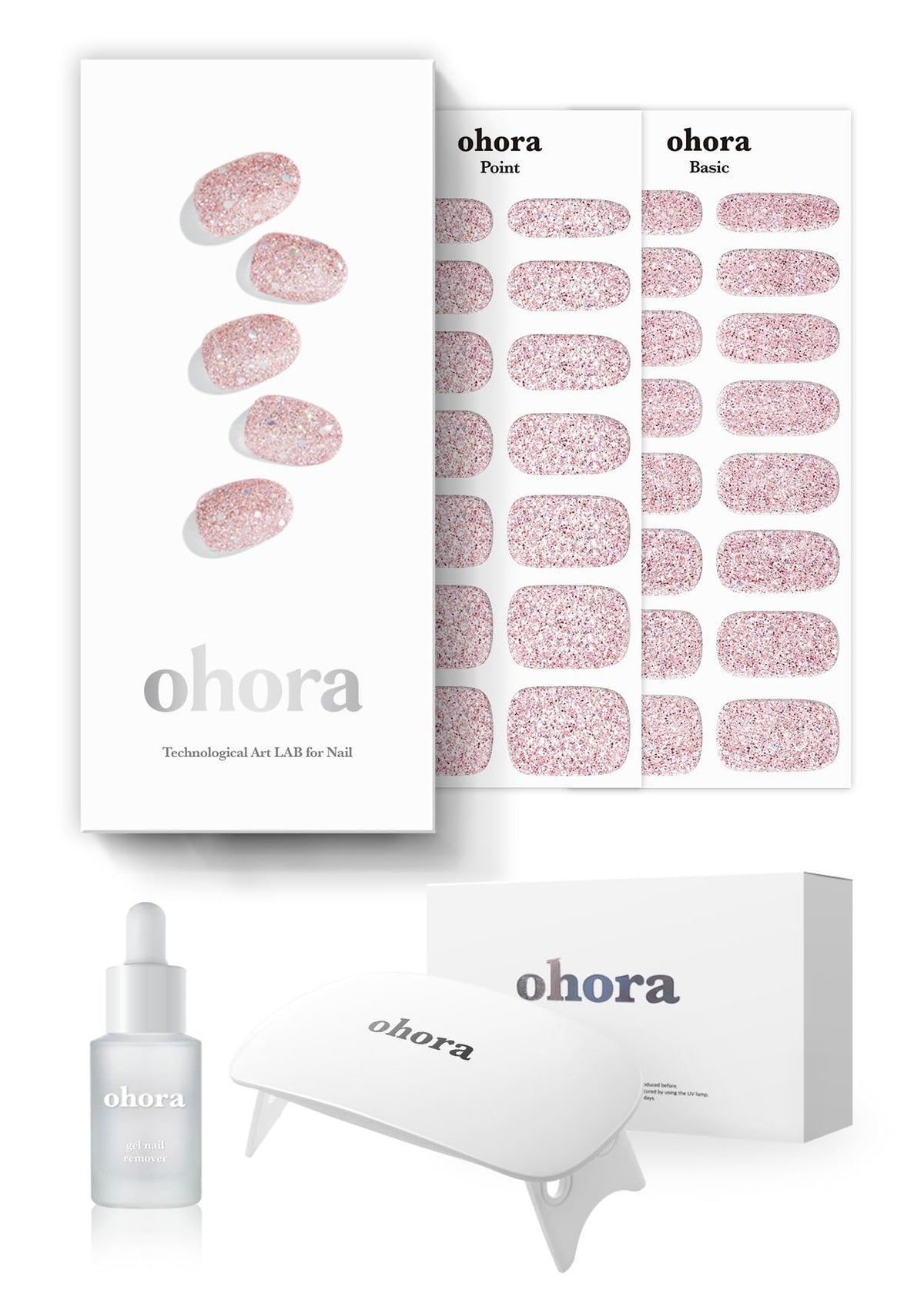 Ohora N Pixie Dust Starter Kit lamp demonstrates salon-grade curing at home.