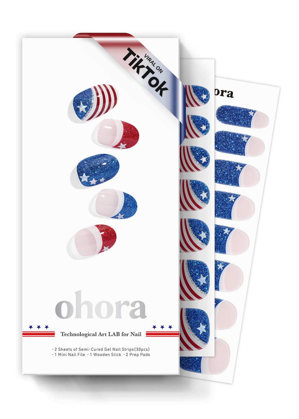 Ohora N-Star Stripes box front showing the complete at-home gel nail kit.
