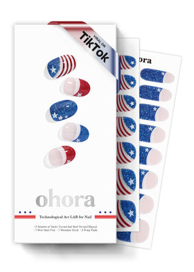 Ohora N-Star Stripes box front showing the complete at-home gel nail kit.