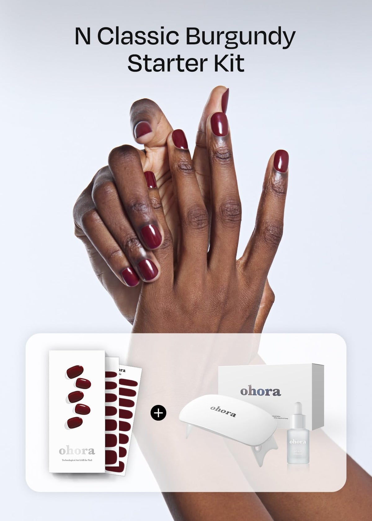 ohora 30 piece Burgundy nail wraps set for versatile styles and quick manicures
