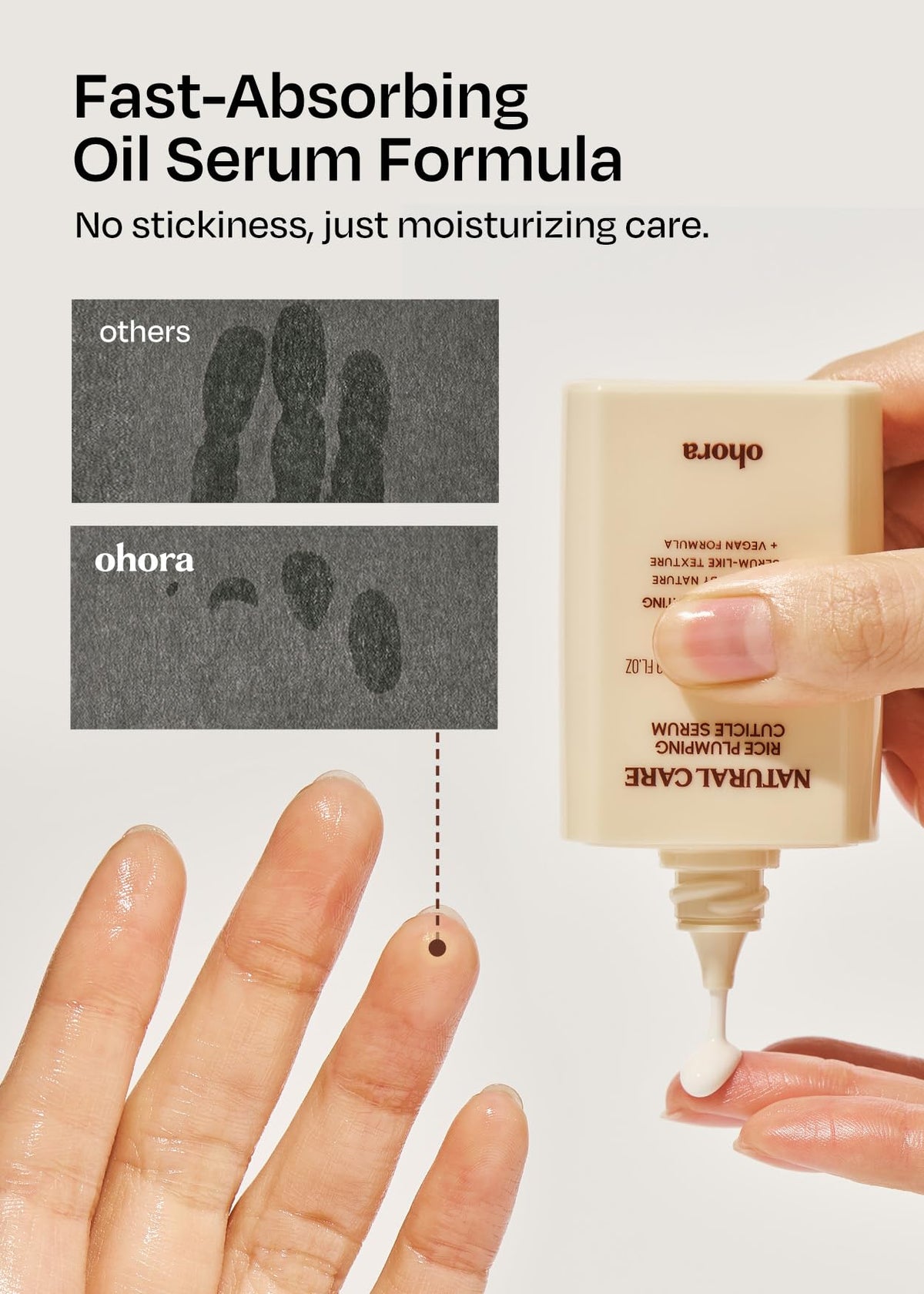 ohora Natural Care Rice Plumping Cuticle Serum ingredients with collagen and vitamin E for nourishment