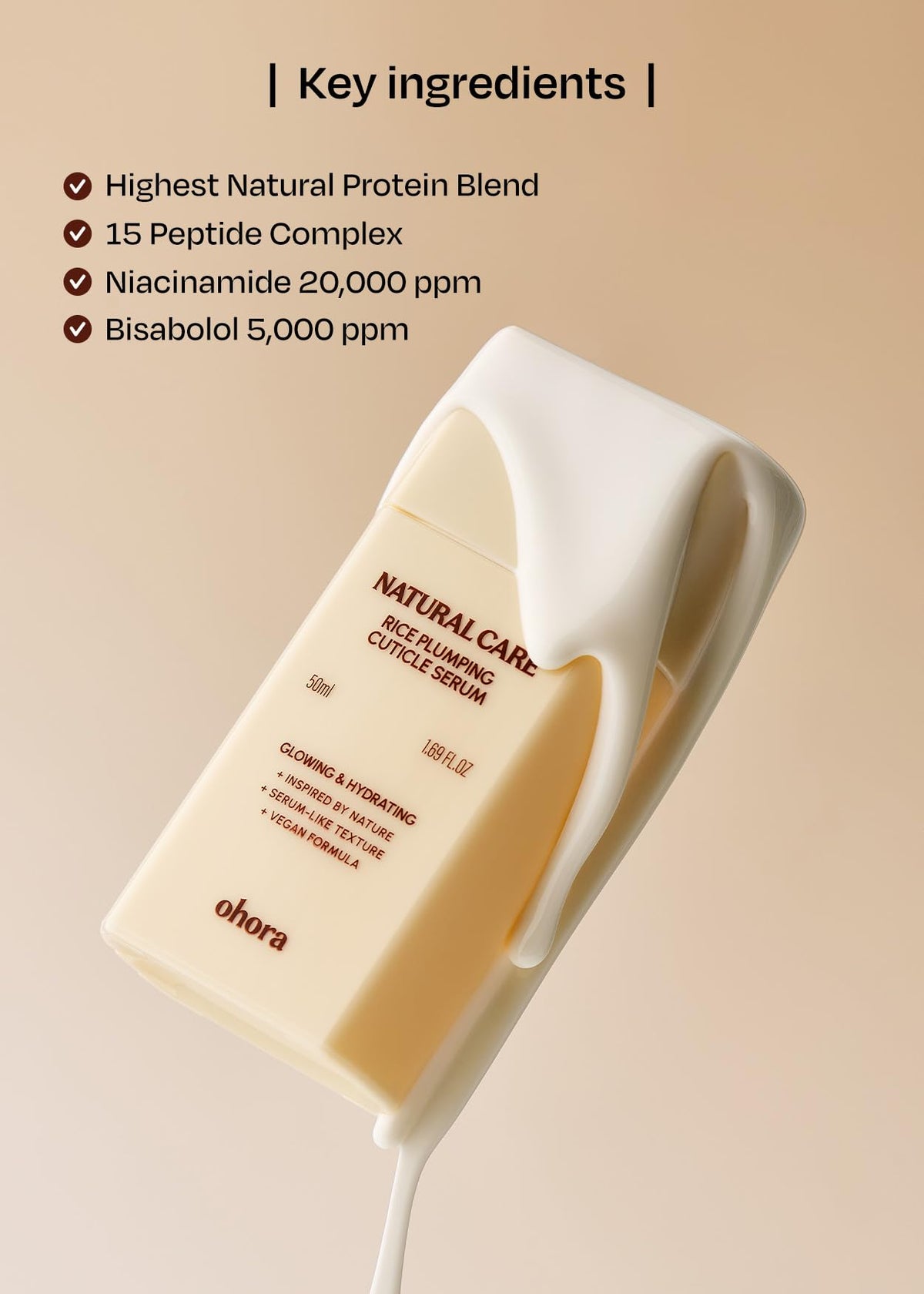 ohora Natural Care Rice Plumping Cuticle Serum nails and cuticles moisturized and soft