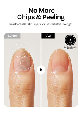 ohora Natural Glow Water Syrup glossy finish on nails in a natural apricot hue.