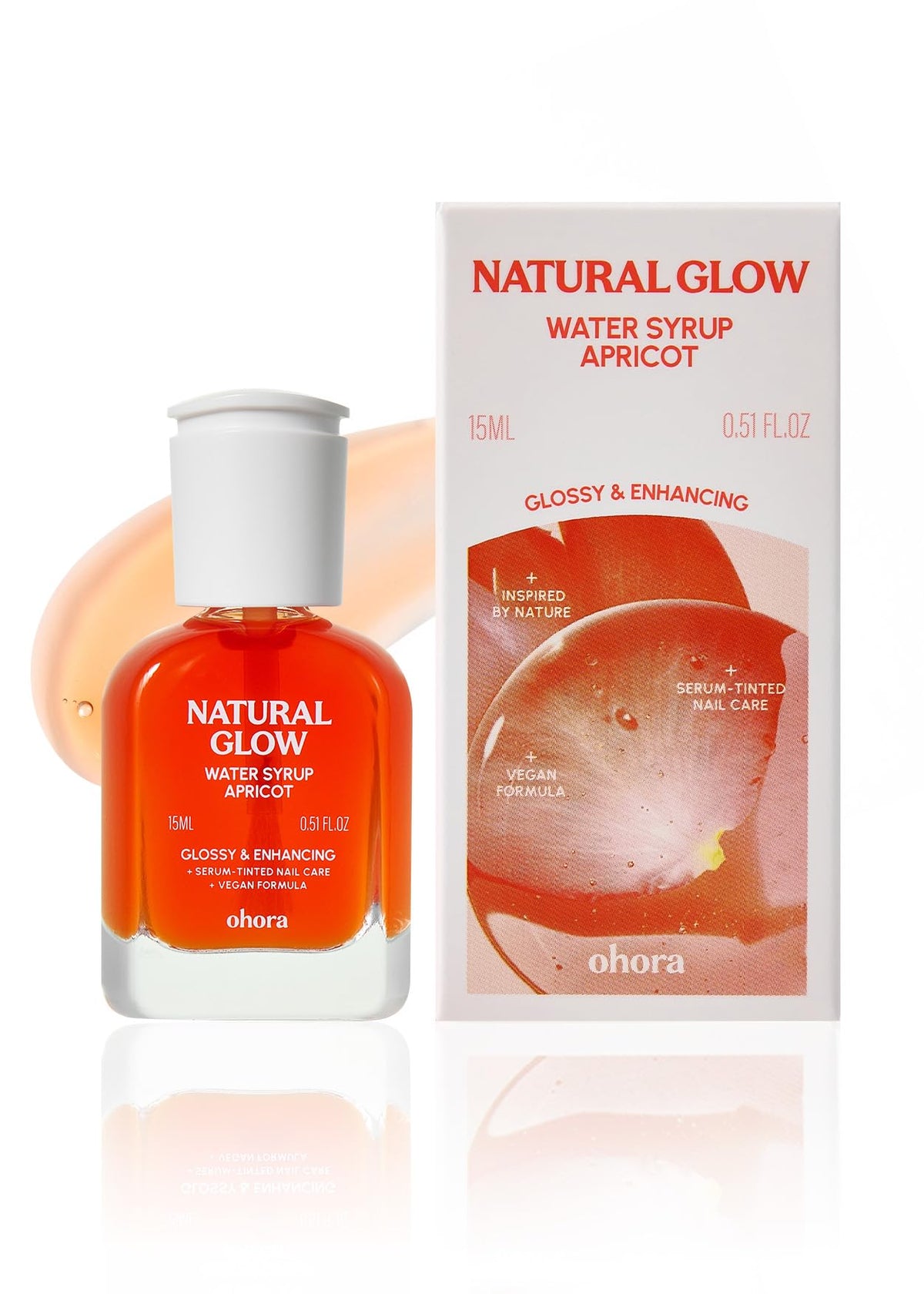 ohora Natural Glow Water Syrup bottle with apricot tint ready for even application and strengthening.