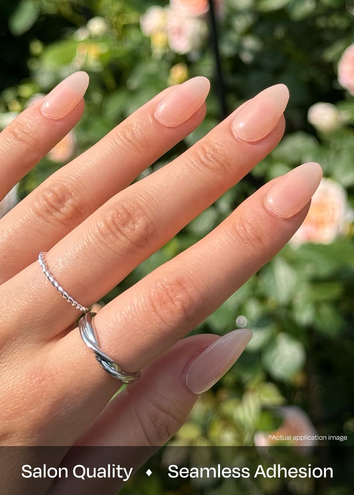ohora N Bare Milk Tea size swatches demonstrate fit for all nail shapes