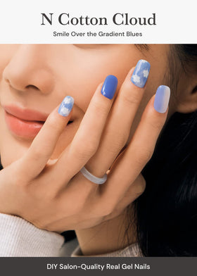 ohora cotton Cloud blue wrap close-up showing vibrant color and pattern.