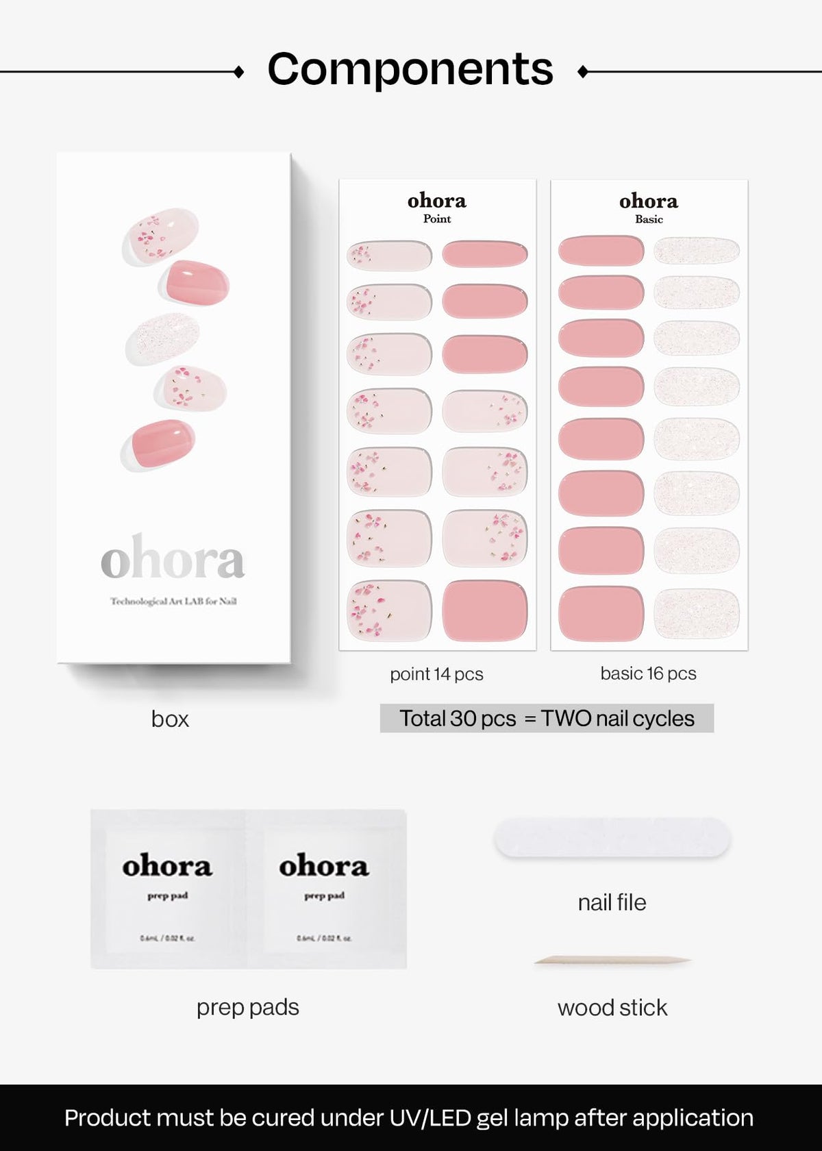 ohora n rose diamond tools included image highlights prep pads and file.