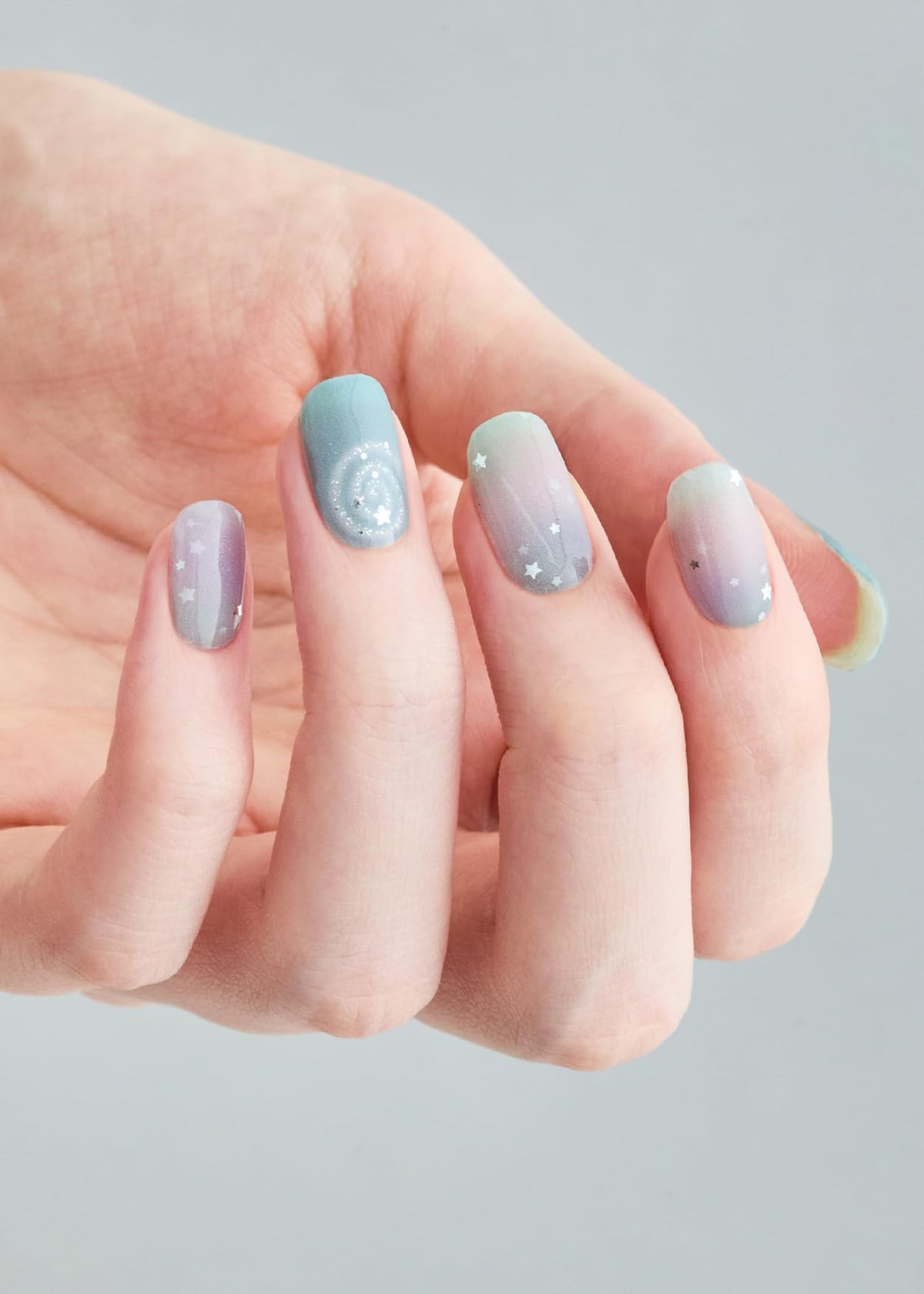 ohora P Azure gel pedi wraps with gold accents add chic sparkle for occasions