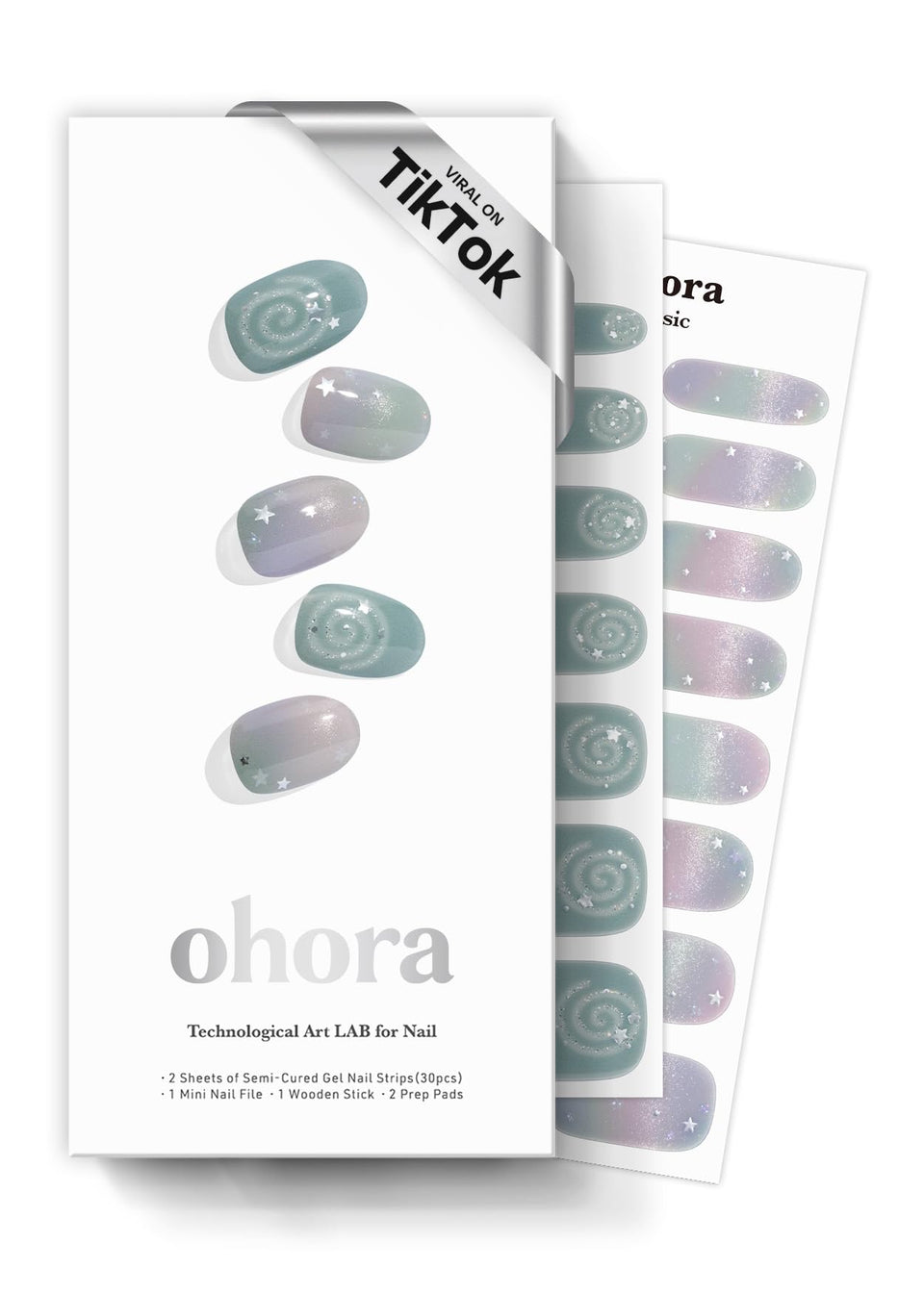 ohora P Azure gel pedi wraps solid colors for a smooth salon-like finish
